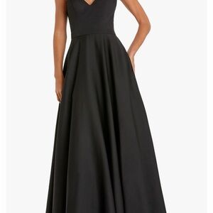 Mac Duggal Black V-Neck A-Line Ball Gown size 4
